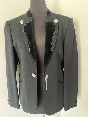 Vintage Neiman Marcus Black Velvet Trim Blazer
